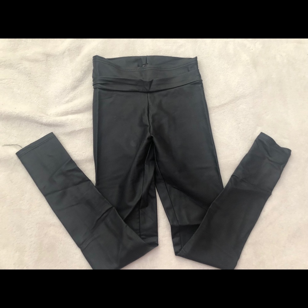 Leather high waisted leggings
